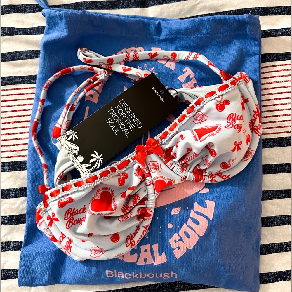 NWT Blackbough Swim Georgia Top in Candy Hearts